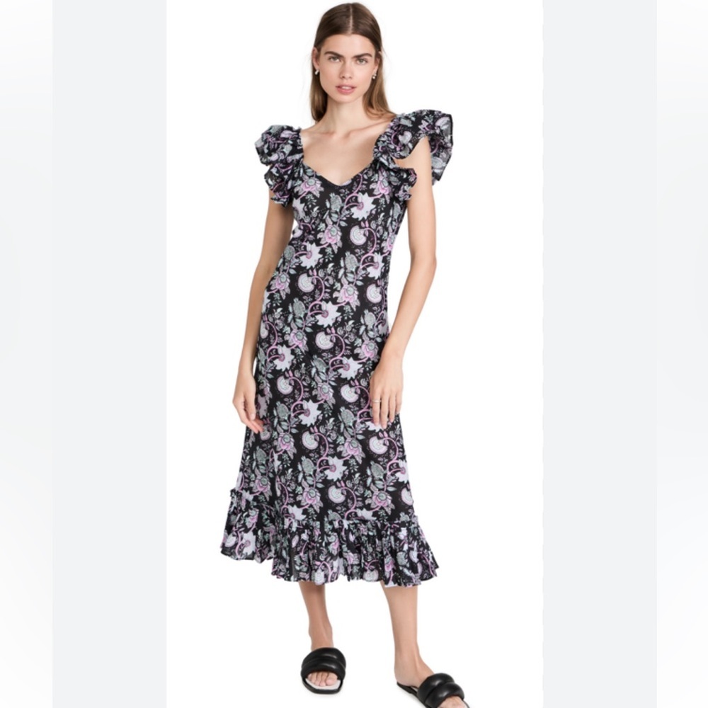 Mille Resort Klara Tropical Night Floral Dress Size L NWT